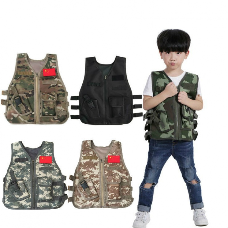 Outdoor Hunting Games For Kids - 子供用迷彩戦術ベスト 夏用アウトドアキャンプトレーニングベスト 戦争ゲームハンティングキッズボディアーマー